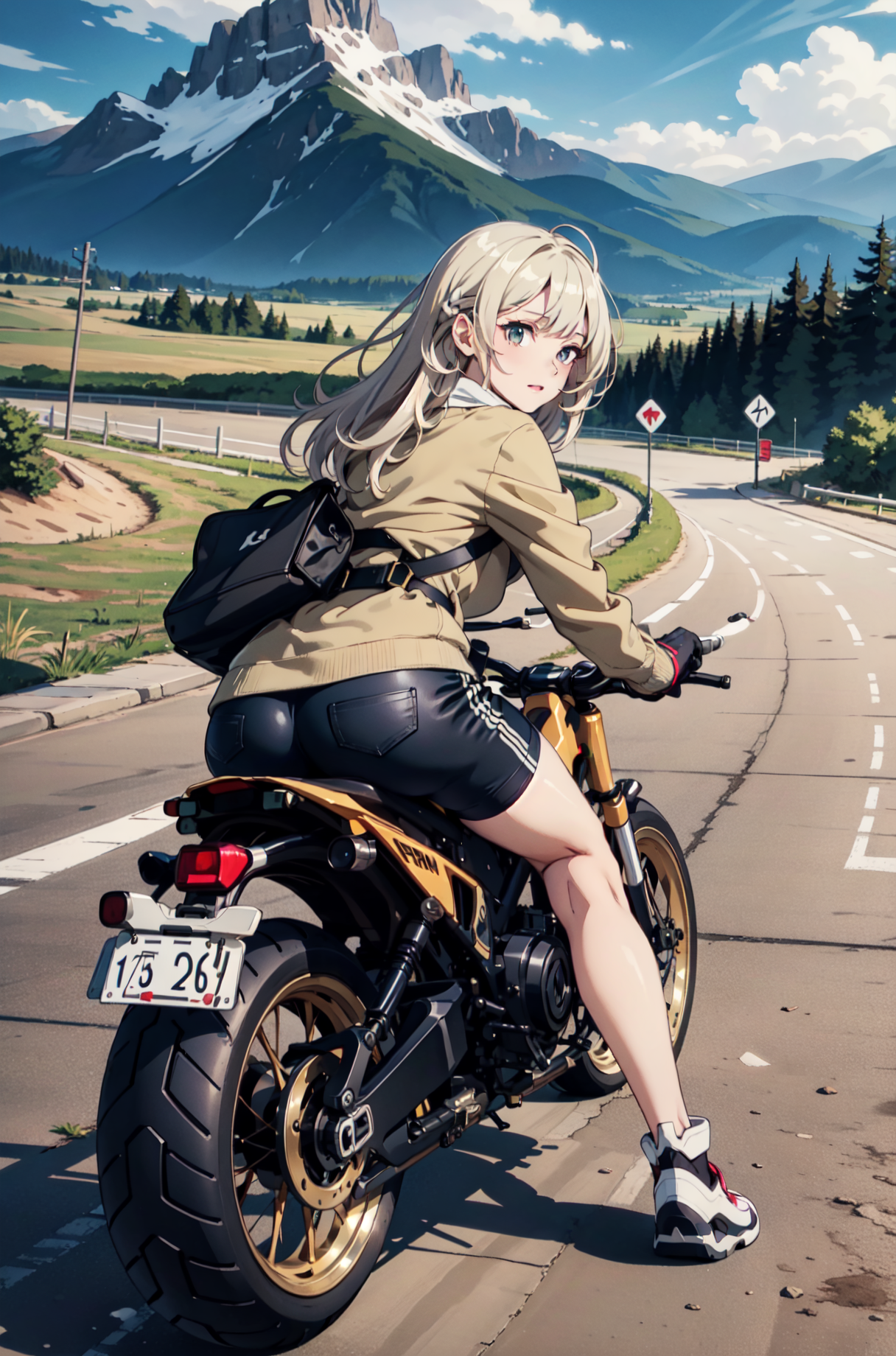 Anime store girl motorbike