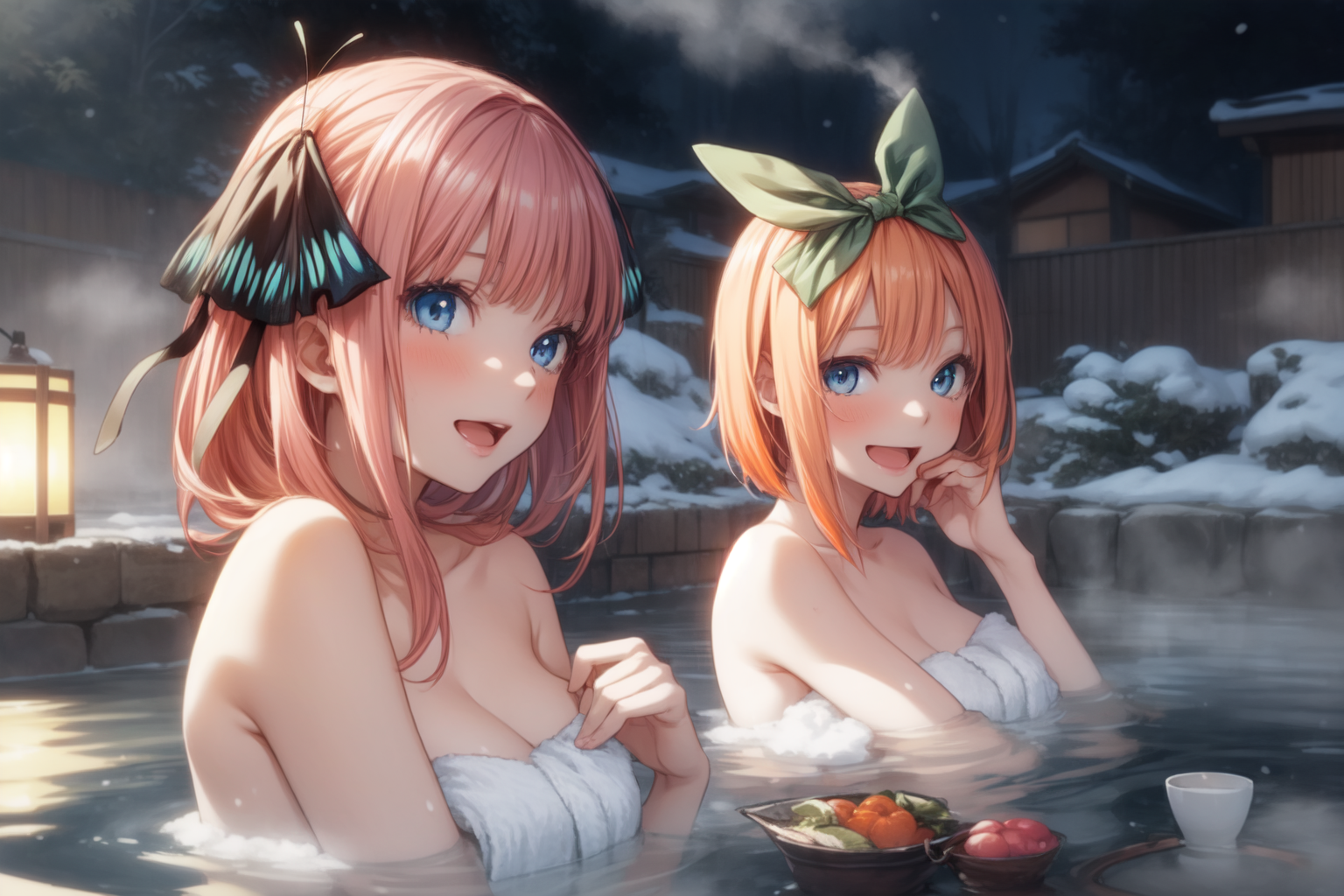 AI Art: Nino & Yotsuba♨ (The Quintessential Quintuplets) by @TMG | PixAI