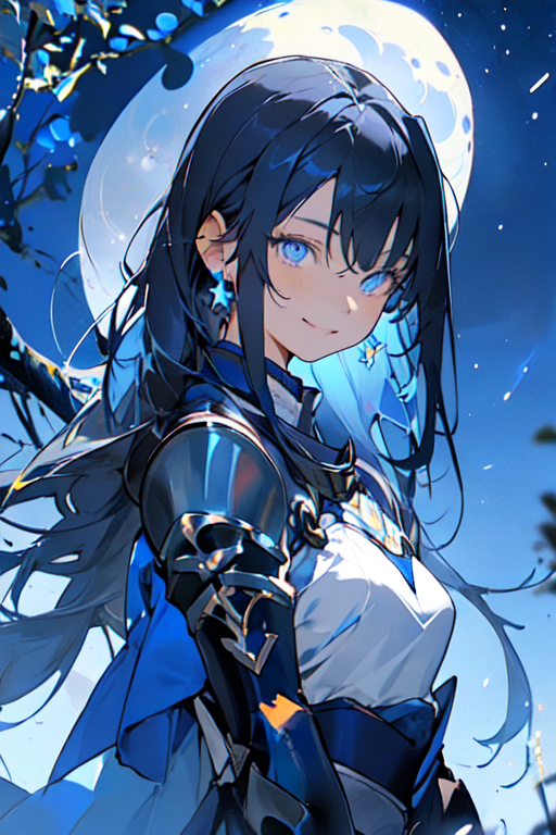 ai art,oil painting,character design,cute,blue eyes,black hair