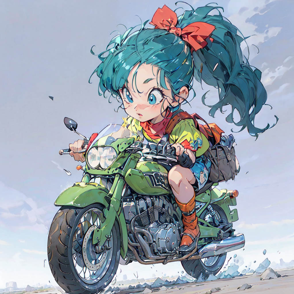 AI Art: Bulma, riding bike by @Deedlit Elf | PixAI