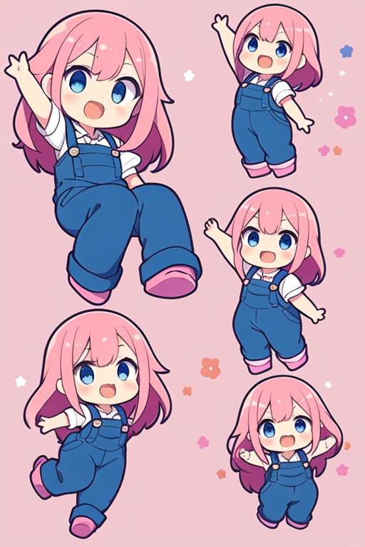 AI Art multiple pose chibi von Controle Remoto PixAI