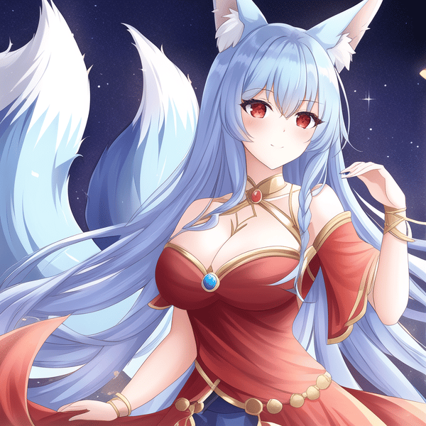 blue nine tailed fox