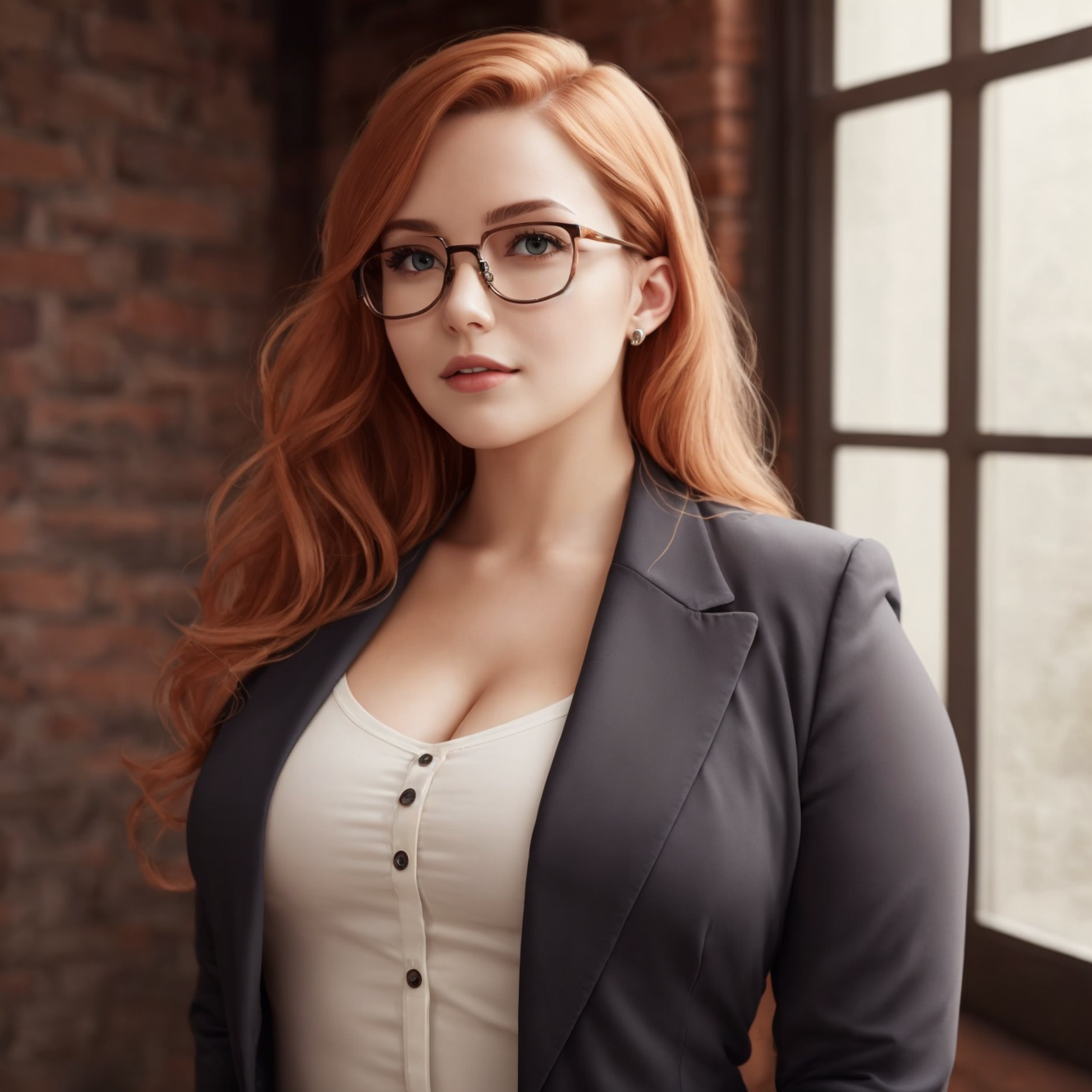 Ai Art Model Curvy Redhead Pixai