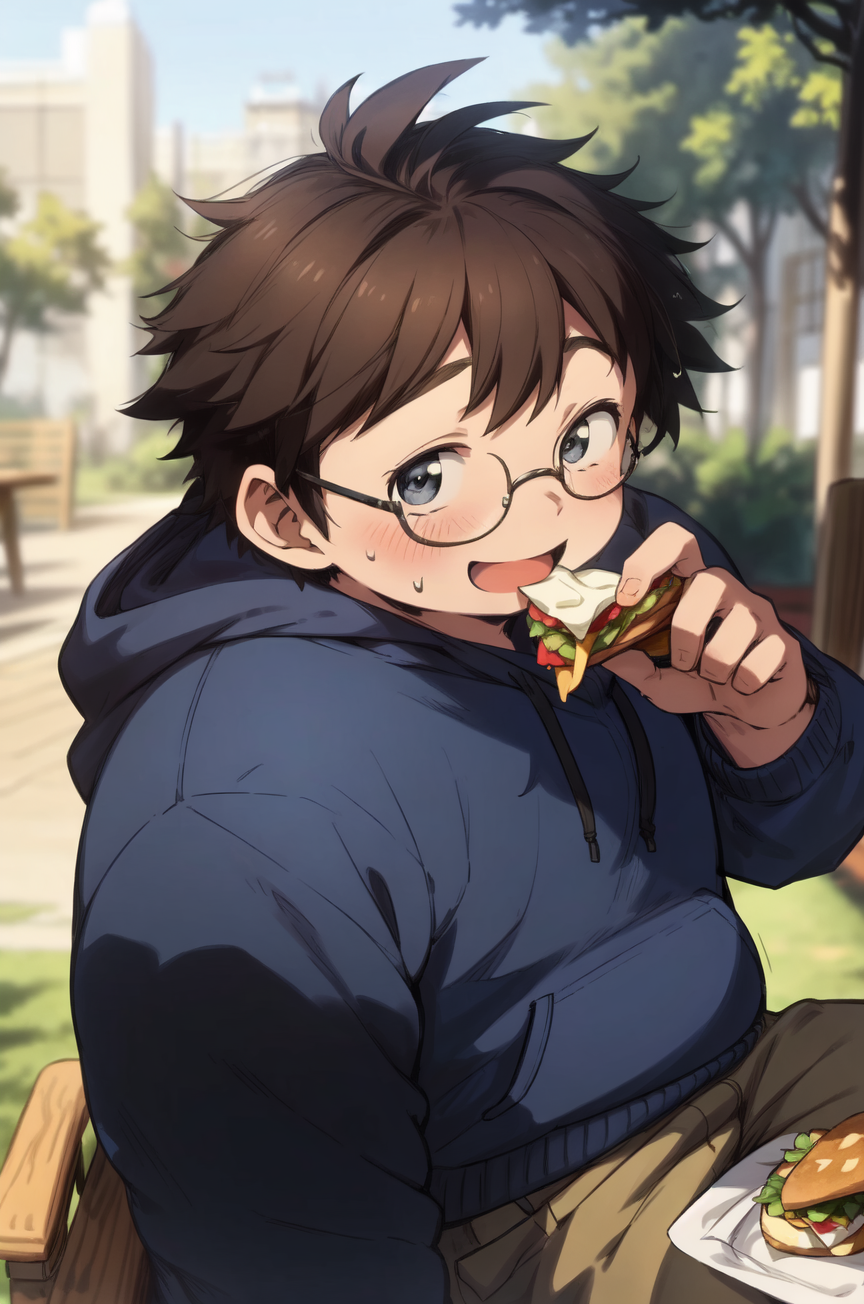 AI Art: Picnic with the chubby boy by @オオグンタマ | PixAI