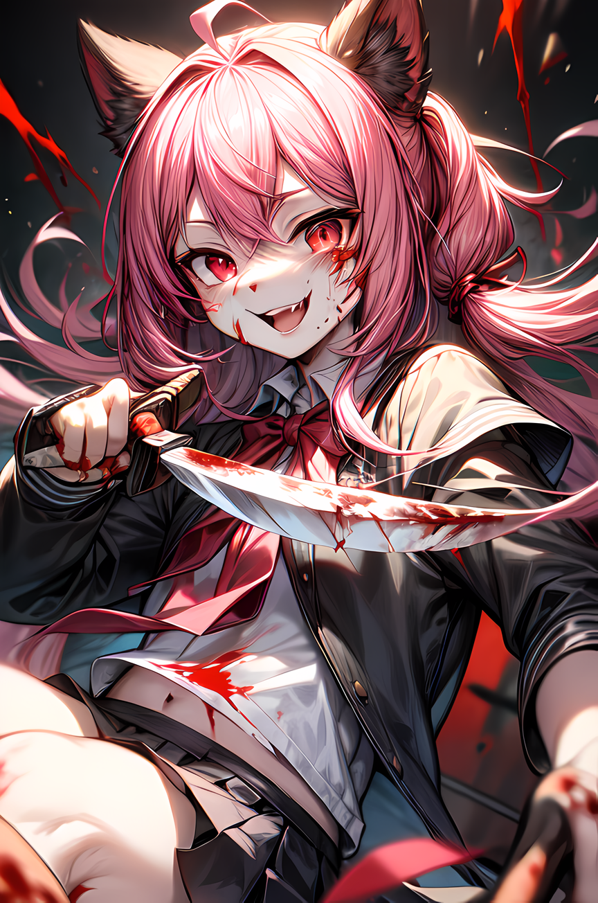 AI Art: Yandere black cat girl by @Cyber Wolf | PixAI