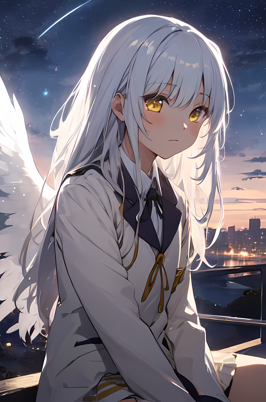 AI Art: 立華かなで(Angel Beats!)、天使ちゃんマジ天使。(ゲームコラボでアニメ見直し)2 by @けんちー | PixAI