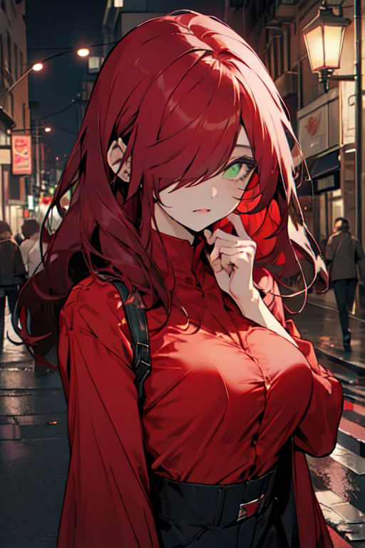 Lady with red hair #anime #art #aiart #ai #aiartcommunity #manga