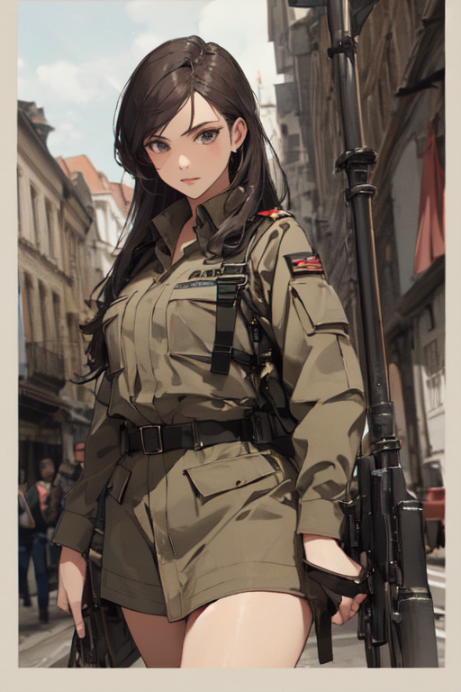 AI Art mujer militar by Celeste Duran PixAI