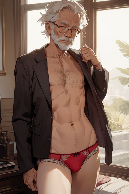 AI Art: Your grandfather in panties by @CHICKEN ASS