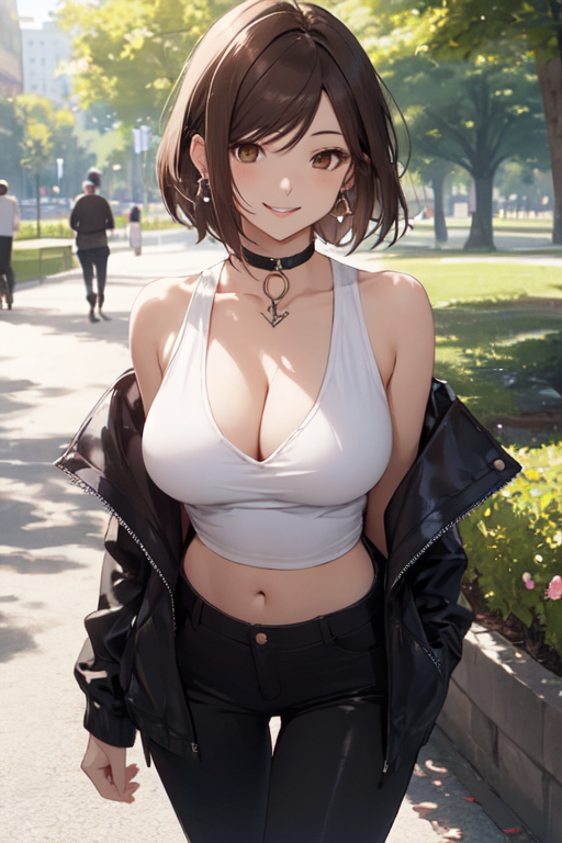 big boobs anime girl wearing tight dress - Playground