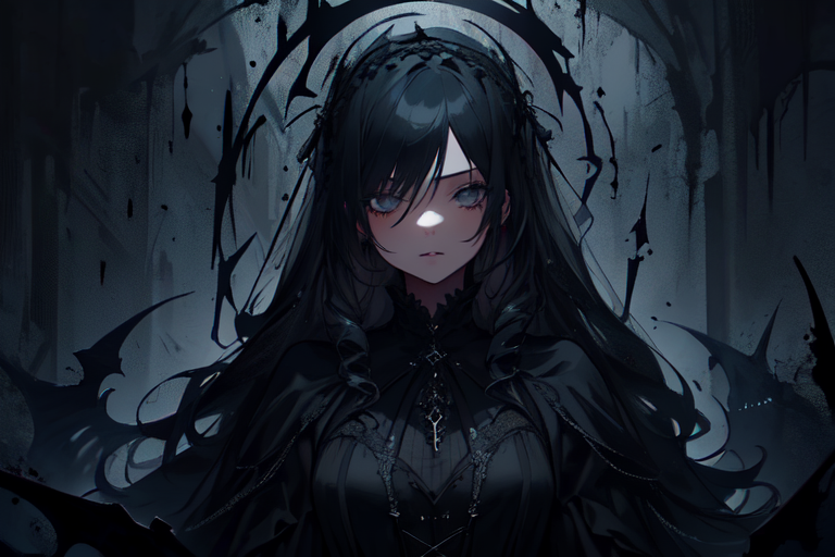 AI Art: Dark Anime Girl by @Gênesis