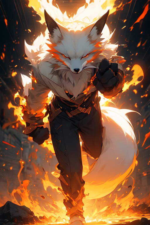 AI Art: fire Fox by @Belarus | PixAI