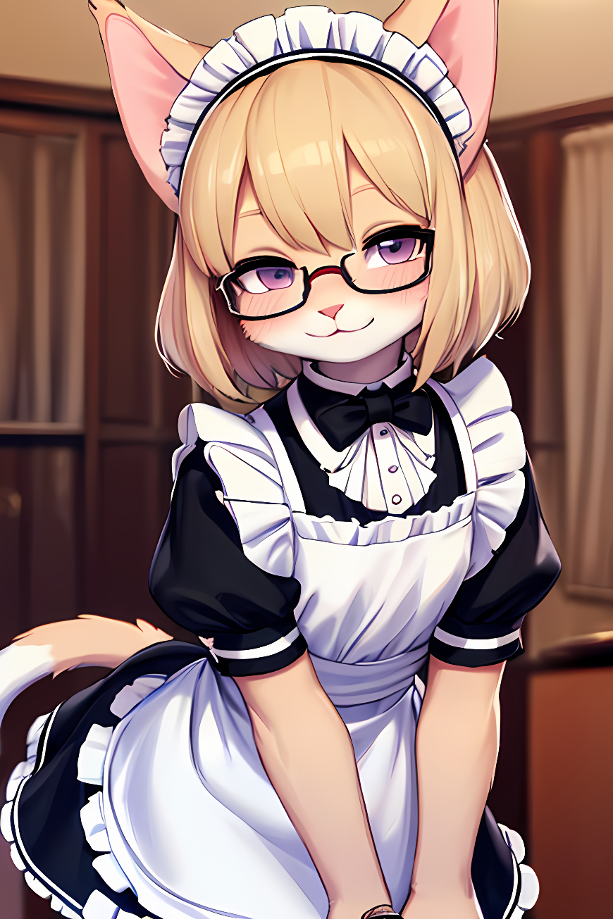 AI Art: Furry femboy Cat maid by @dark matter | PixAI