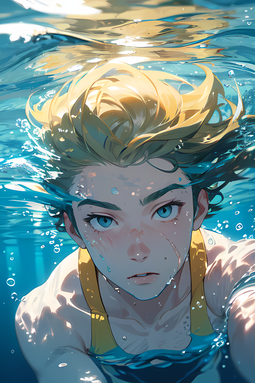 boy underwater
