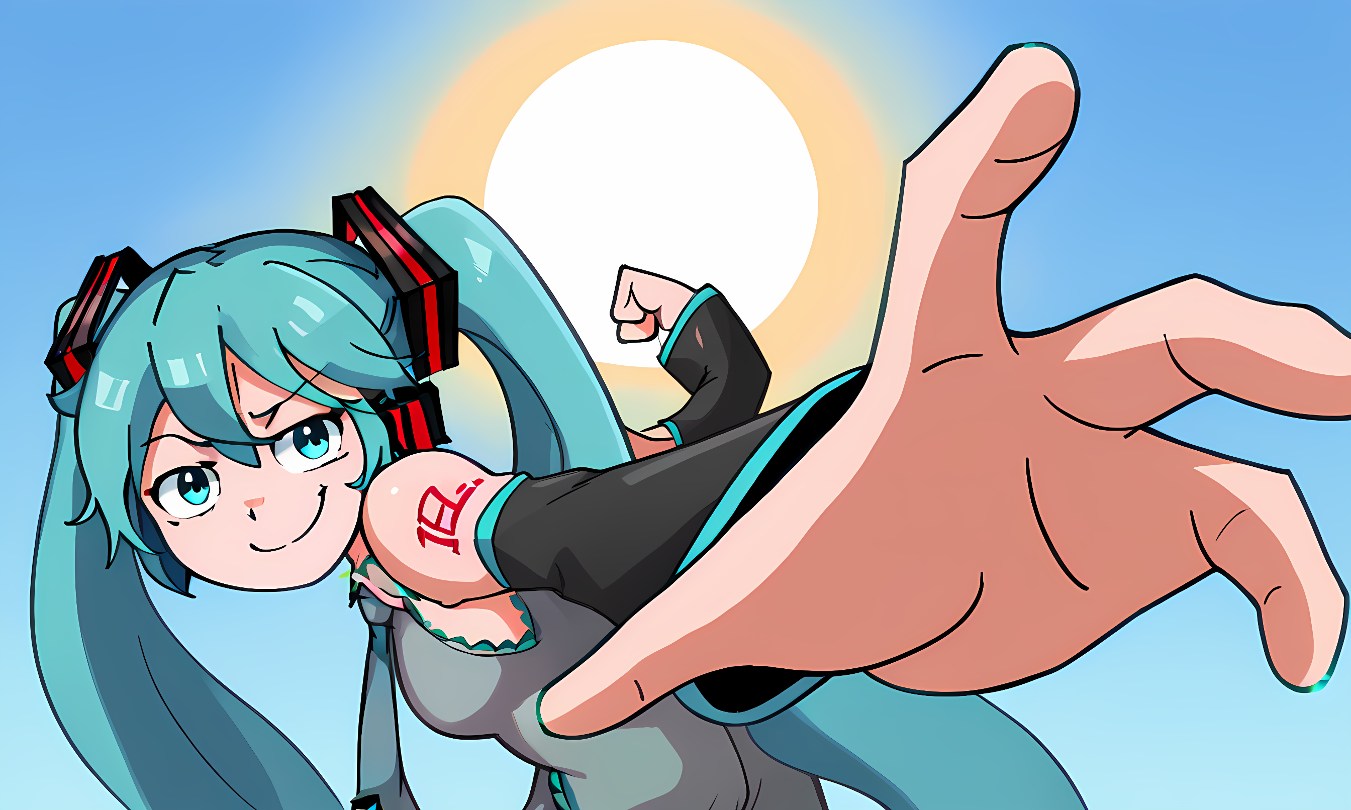 AI Art: YO, calm down Miku by @Telmarine | PixAI