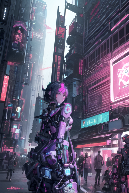 Garota estilo anime cyberpunk