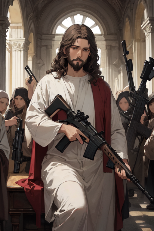 AI Art: 2nd amendment Jesus by @user-1644917981966879168 | PixAI