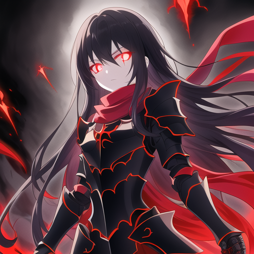 Girl With Long Black Hair Anime Bright Eyes And A Dark Backgrounds