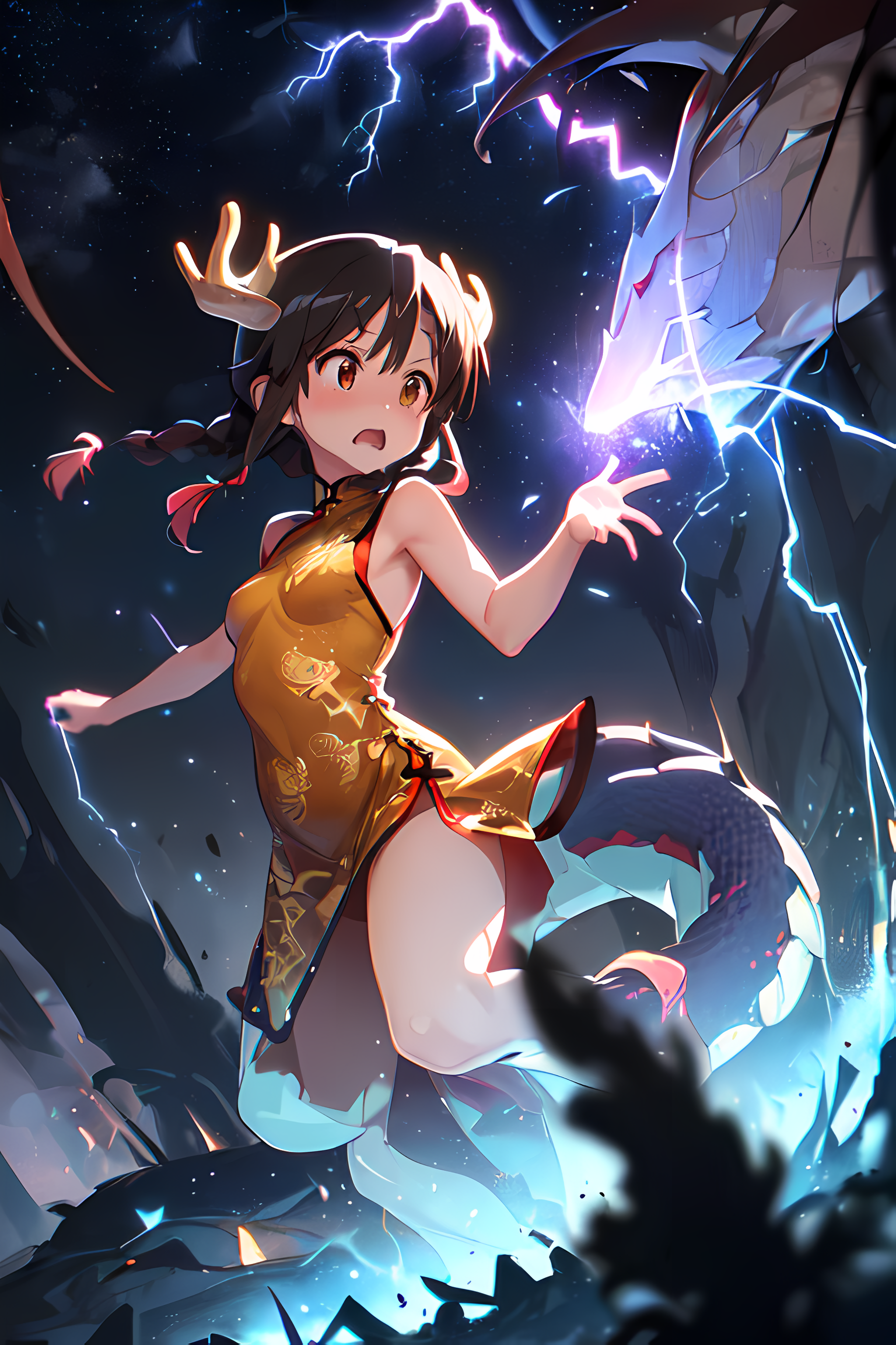 AI Art: The Dragon-Girl is in training by @Tentabomb | PixAI