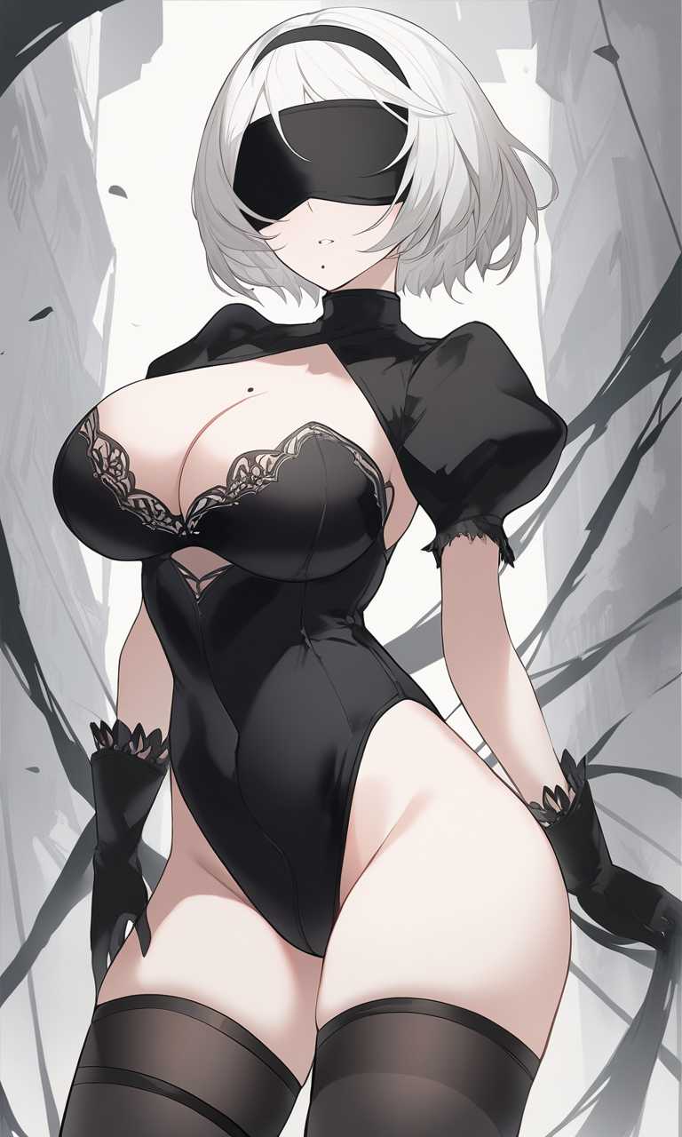 AI Art: 「2B」のエロい覗き見 por @賢い獅子画家さん | PixAI