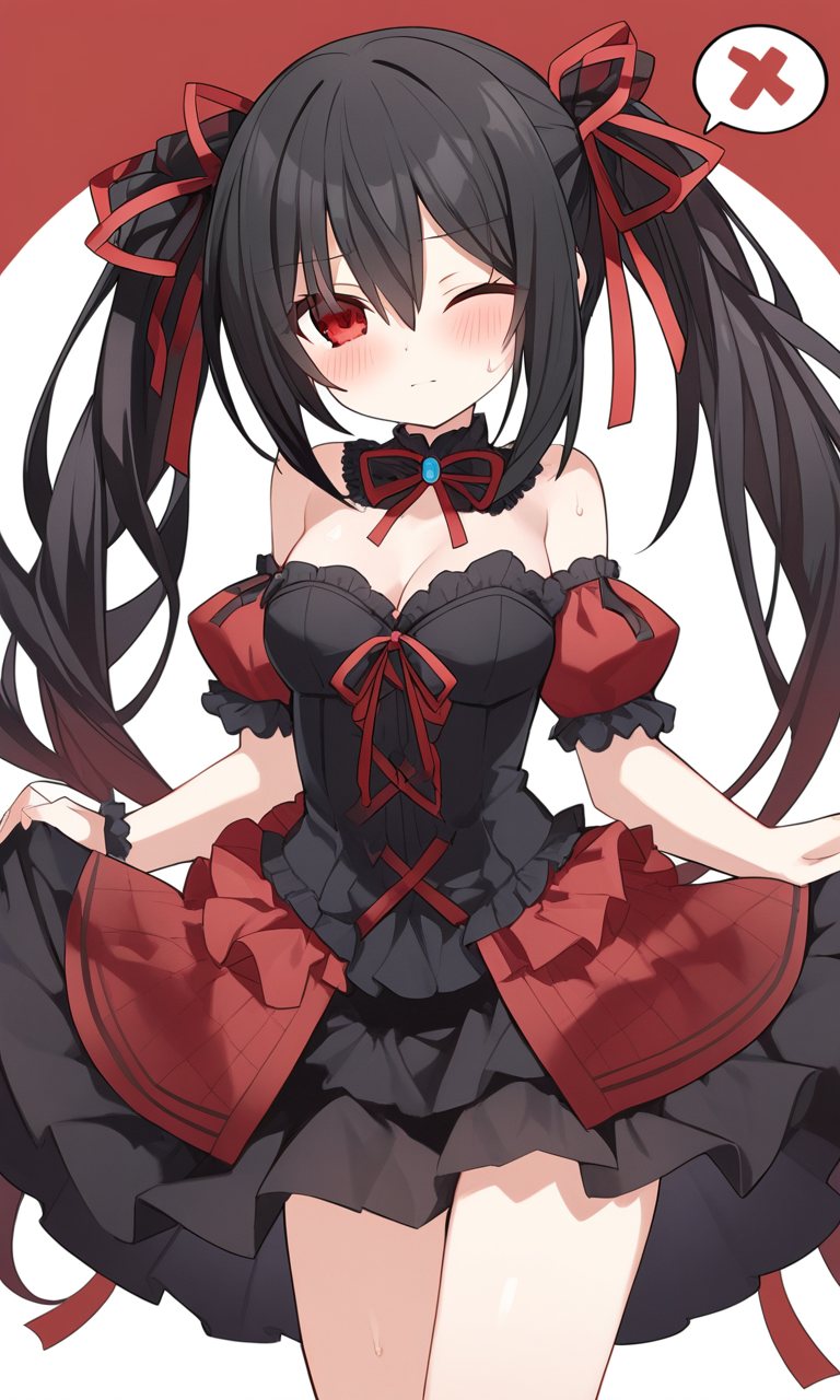 AI Art: Tokisaki Kurumi: The Enchanted Chibi Goth Goddess by @SlySkaterV |  PixAI