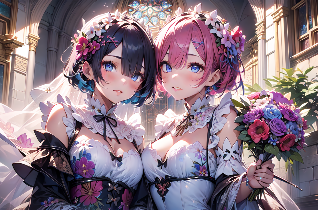 AI Art: Rem & Ram by @nanana | PixAI