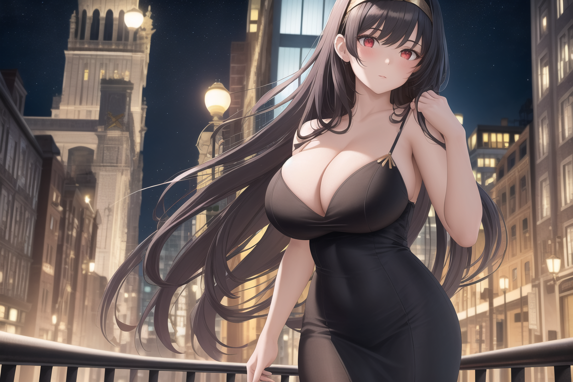 cleavage, big boobs, red eyes, Yor Forger, Spy x Family, anime