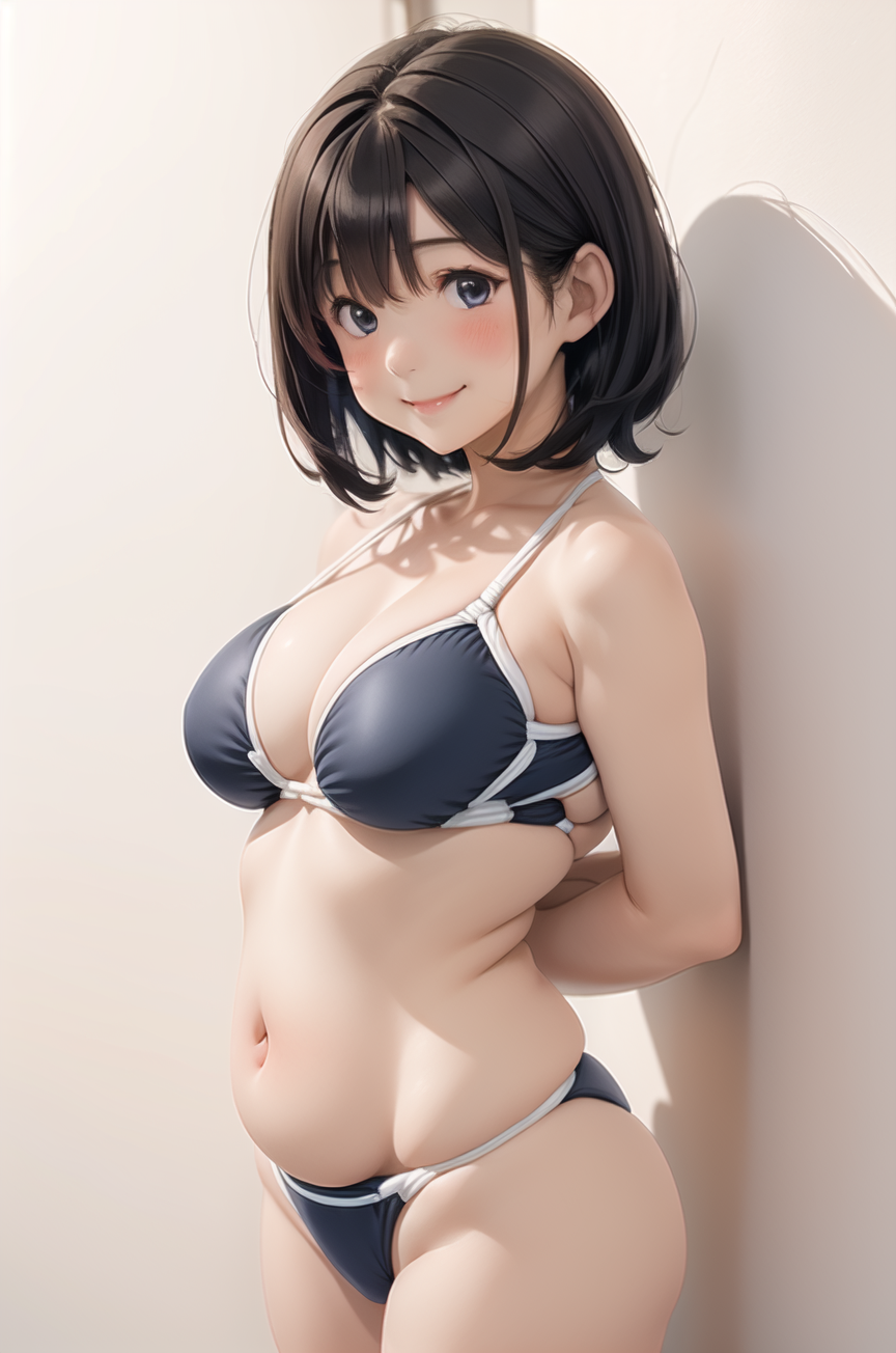 AI Art: A chubby schoolgirl in bikini by @momoerousagi | PixAI