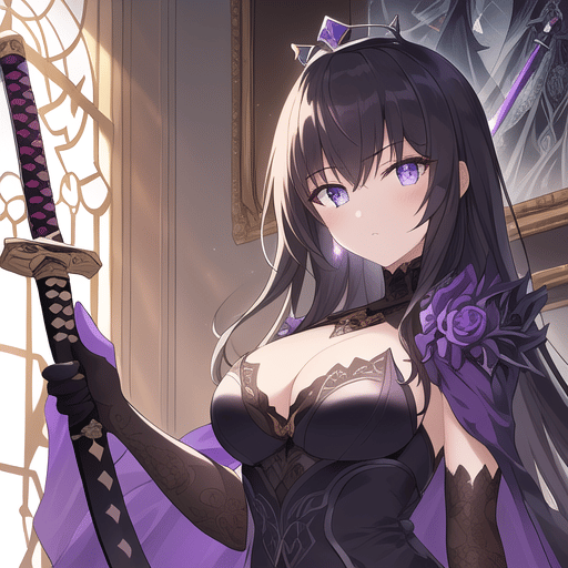 AI Art: Anime girl with a sword by @Dark07