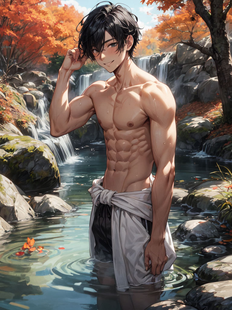 AI Art: A bath at Fall by @Leyxal | PixAI