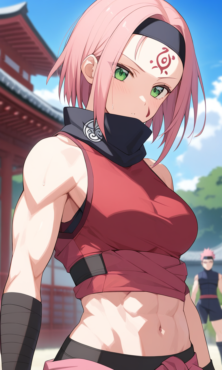 AI Art: Haruno Sakura: A New Look in the Calm of the Blue Sky by  @ShadowAzureRogueIX | PixAI