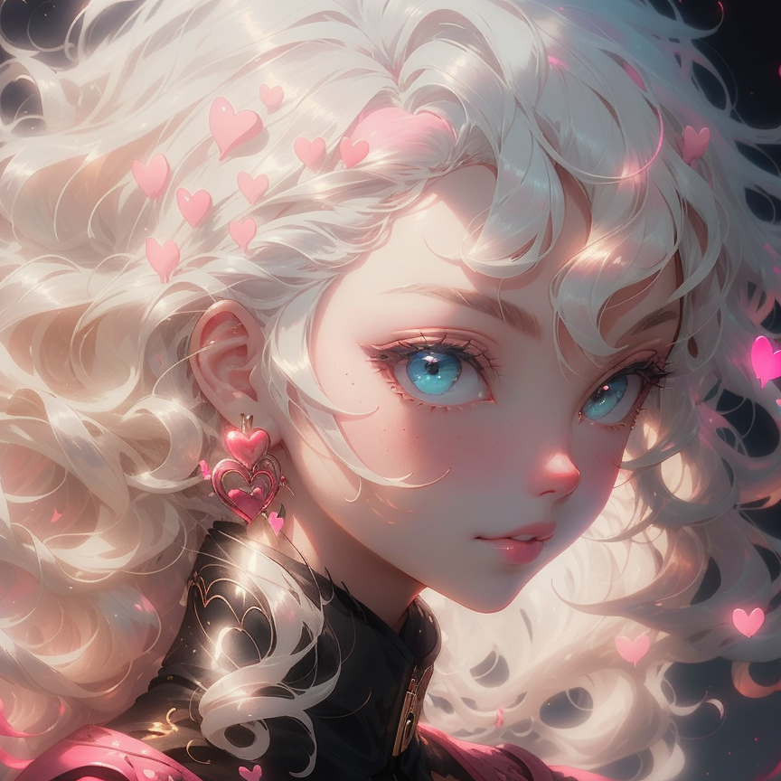 Cute anime girl portrait, digital painting. Close-up illustration