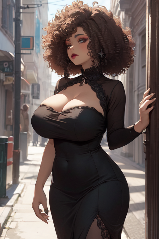 Arte AI: Girl in tight black outfit with big boobs 3233 por @user