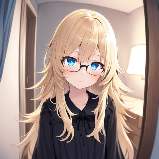 Black to Blonde Messy Anime Girl Hair