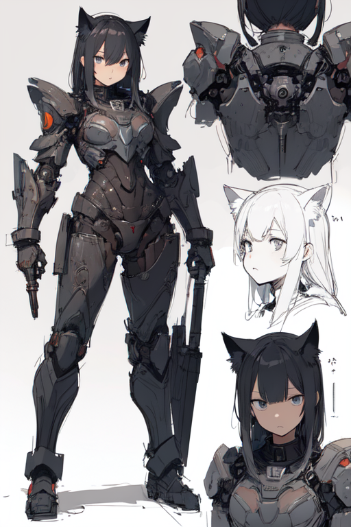 AI Art Generator: anime girl in scifi power armor