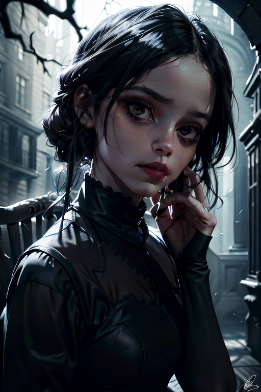 AI Art: cute goth girl by @Daily Dose of Delight