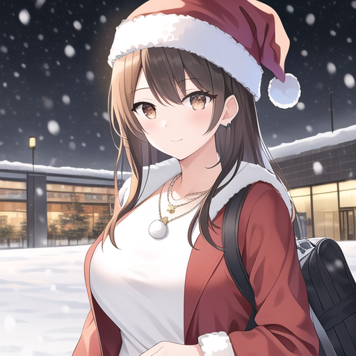 Winter Pretty Brown Hair Anime Girl Stock Illustration 2312201263