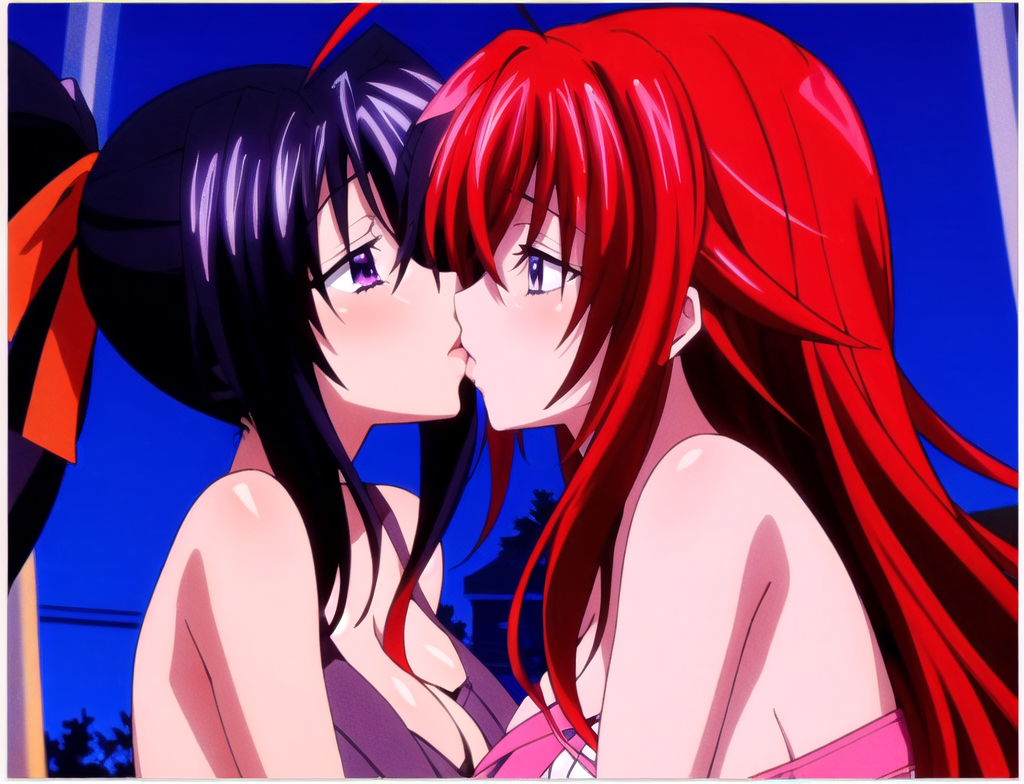 AI Art: Rias and Akeno Kiss by @Axel DXD | PixAI