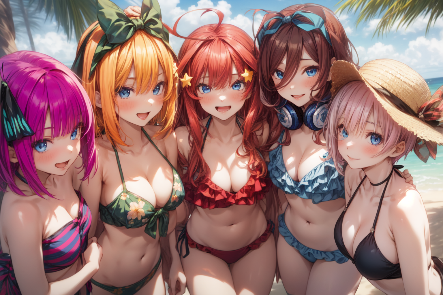 AI Art: Nakano Sisters👙 Nino Yotsuba Itsuki Miku Ichika (The Quintessential  Quintuplets) by @TMG | PixAI