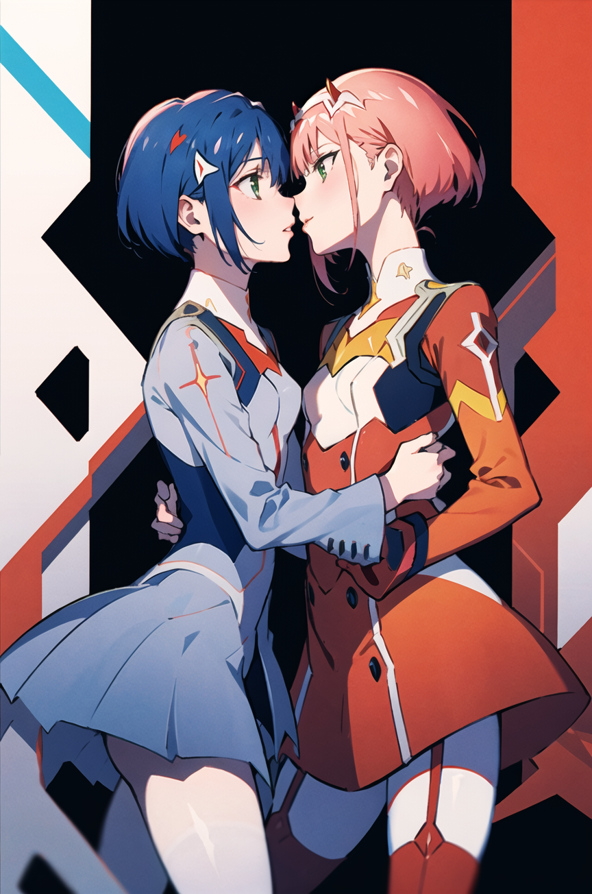 AI Art: Ichigo x Zero Two by @Neverlucky | PixAI