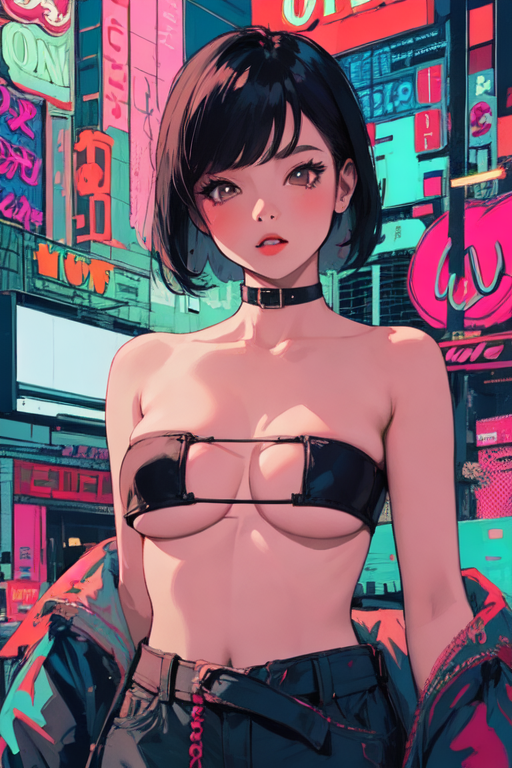 Arte AI: underboob girl por @田中