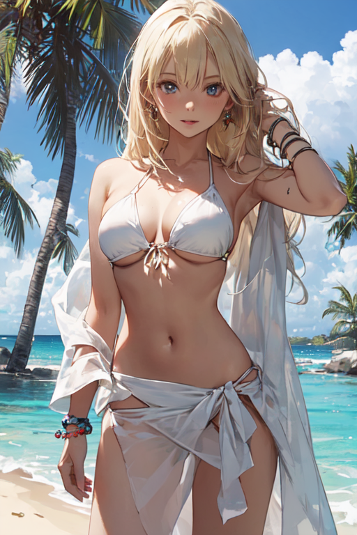 AI Art blonde bikini babe by Jefferson PixAI