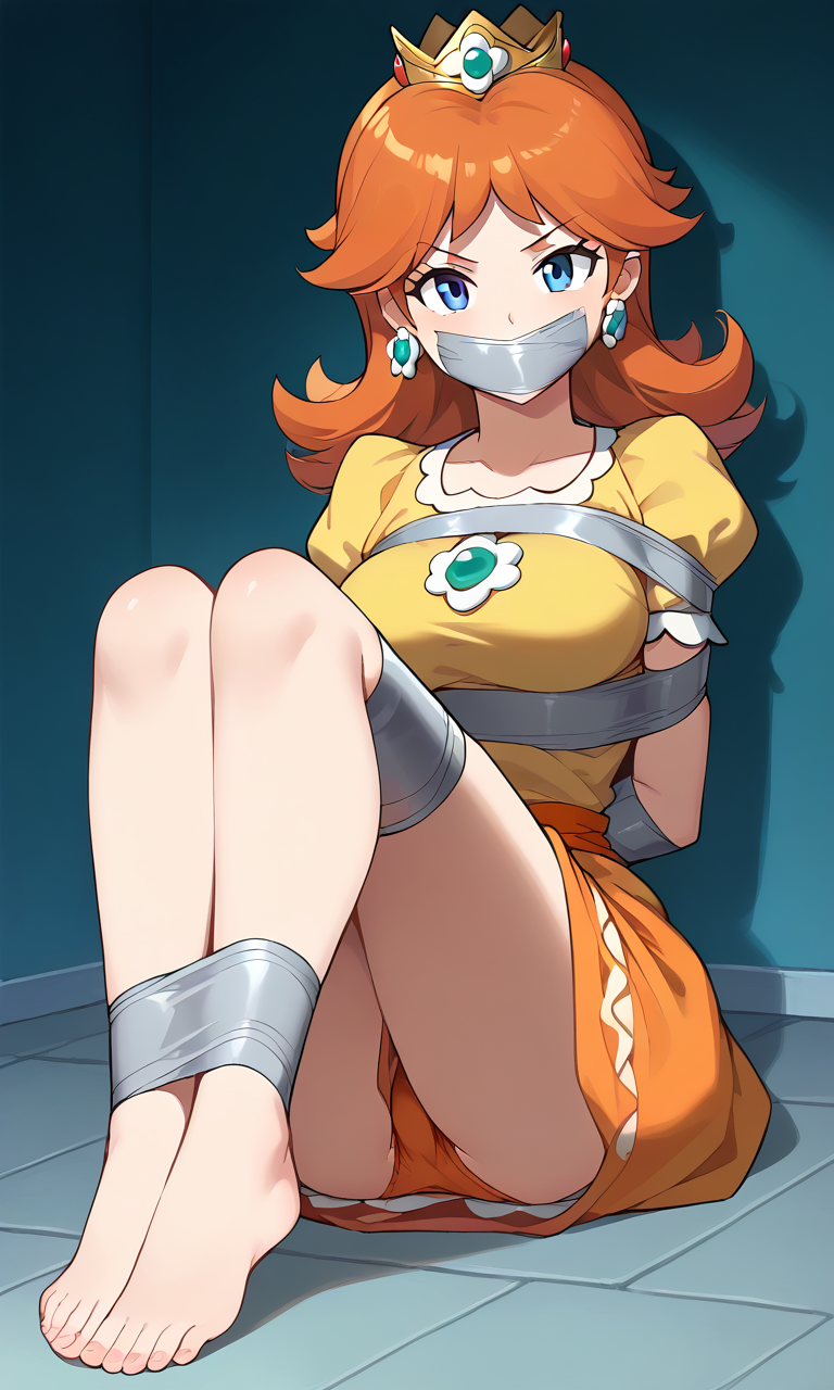 AI Art: Princess Daisy tied up and gagged by @james5456 | PixAI