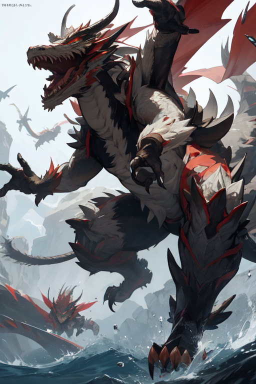 HD wallpaper: dragon with horns illustration, Monster Hunter