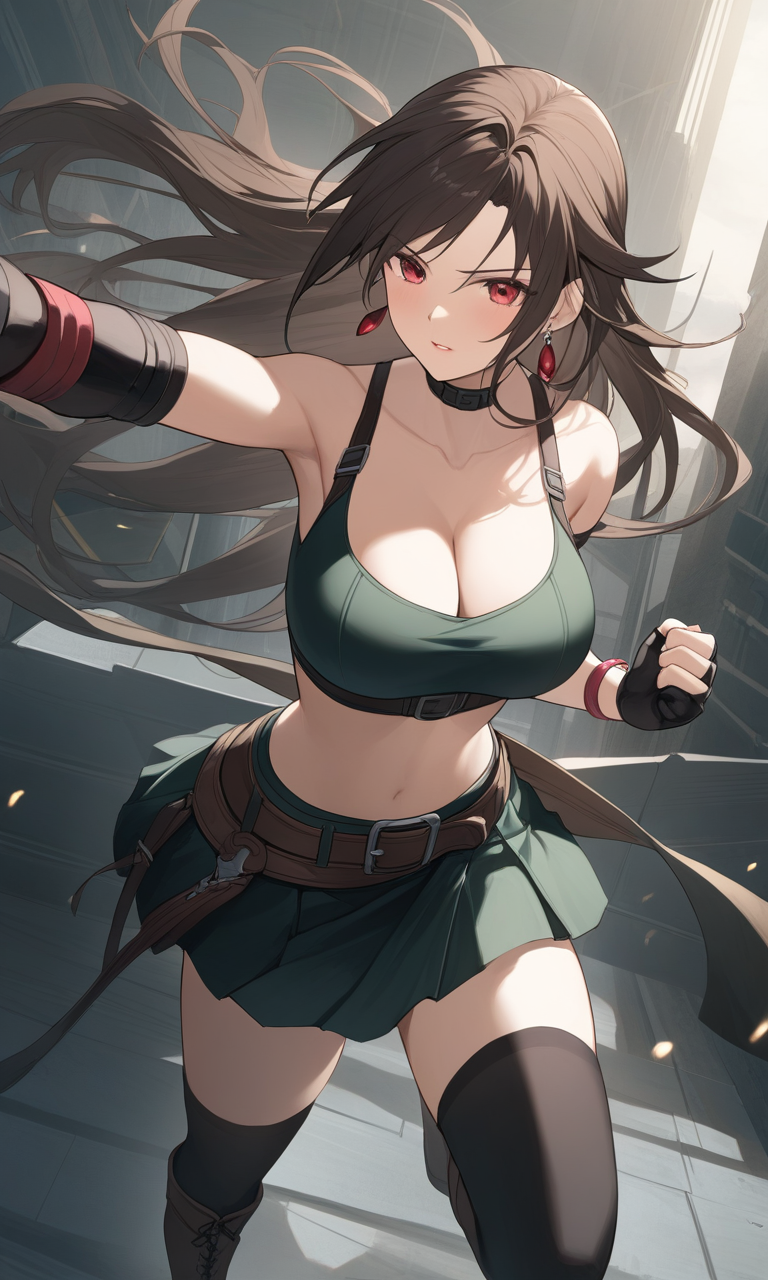 AI Art: 「Final Fantasy VII」 - Tifa Lockhartの喜び by @楽しい鳳凰猿さん | PixAI