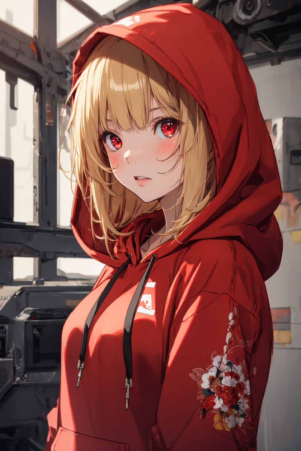 Red on sale hoodie anime