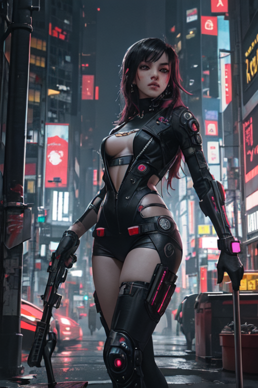 AI Art: Cyberpunk Girl By @Manga Kum | PixAI