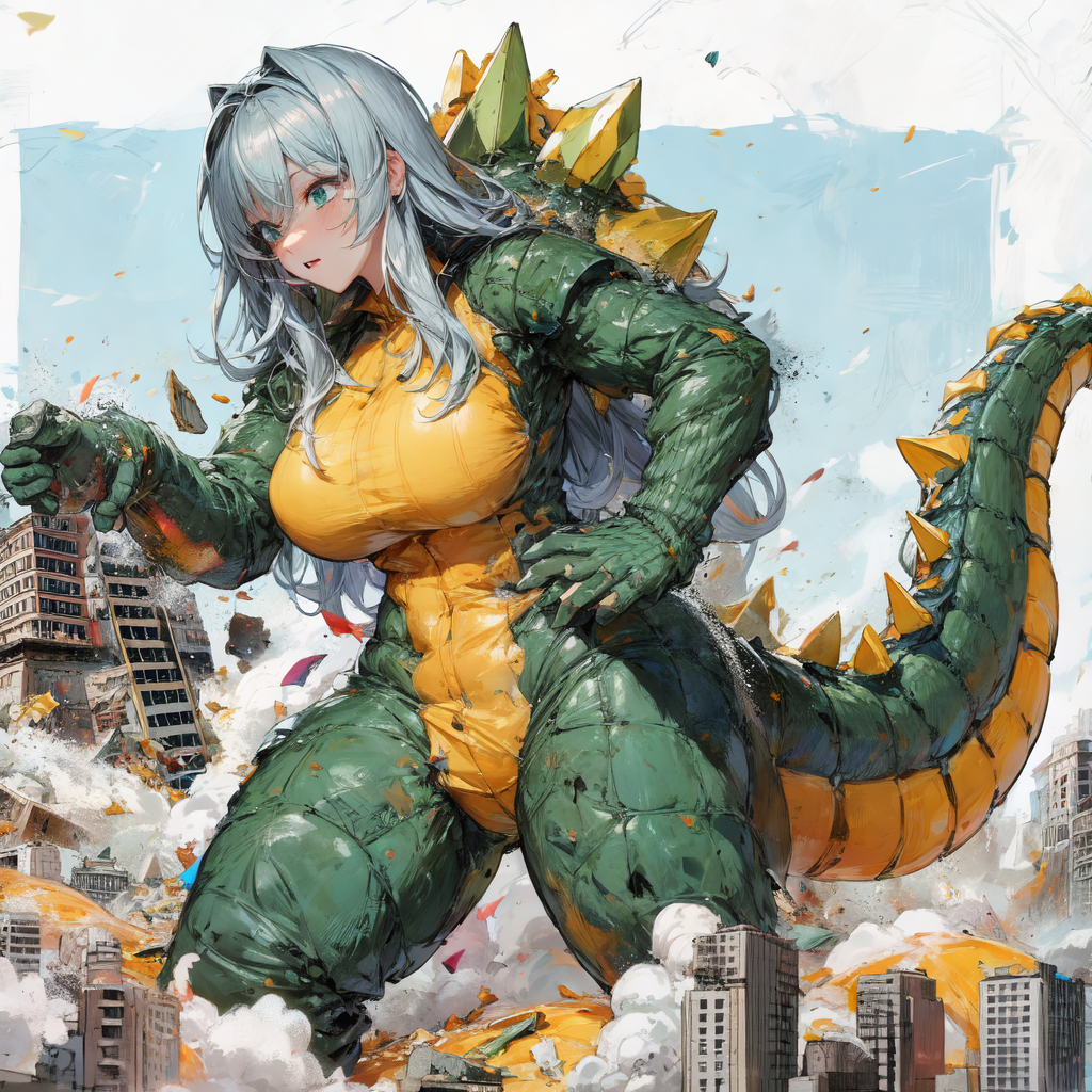 AI 아트: giantess godzilla 작성자: @SKTKT | PixAI