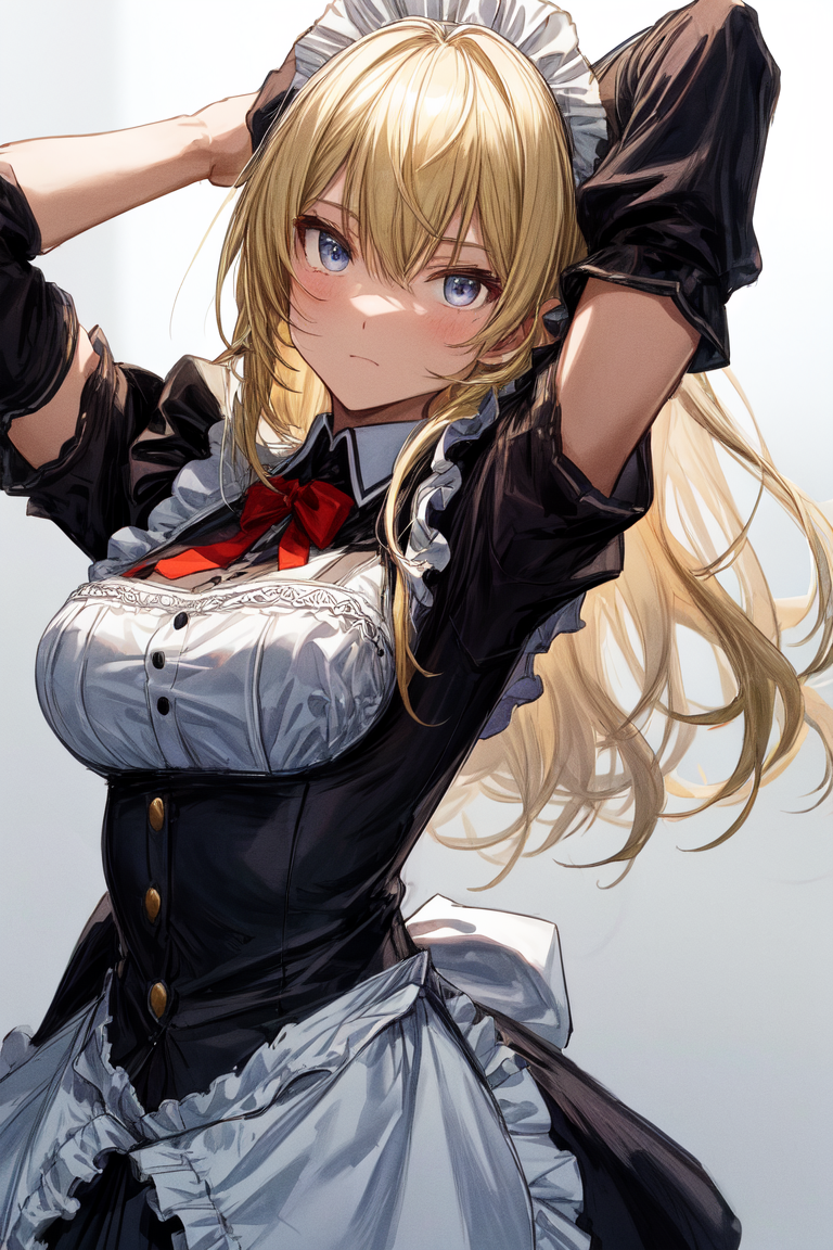 AI Art: blonde maid by @облако | PixAI