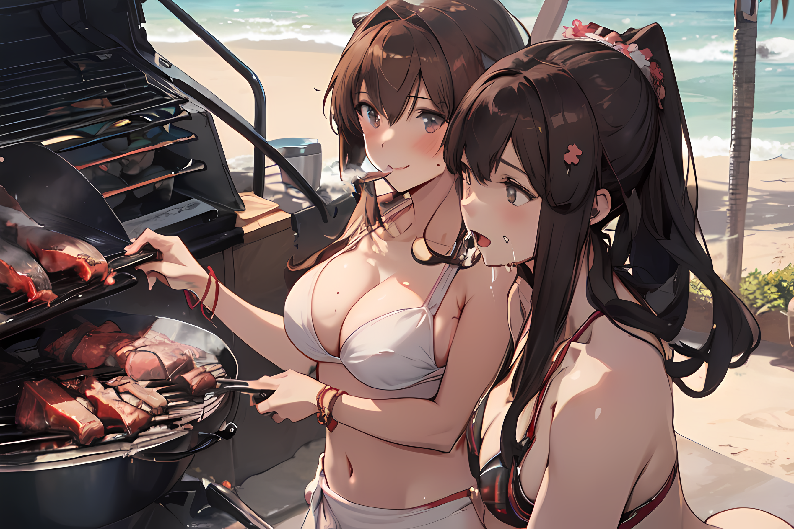 AI Art: Akagi enjoys Yamato's cooking by @Darius | PixAI